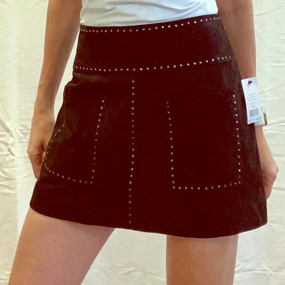 Joie Guadalupe suede black studded skirt - NWT